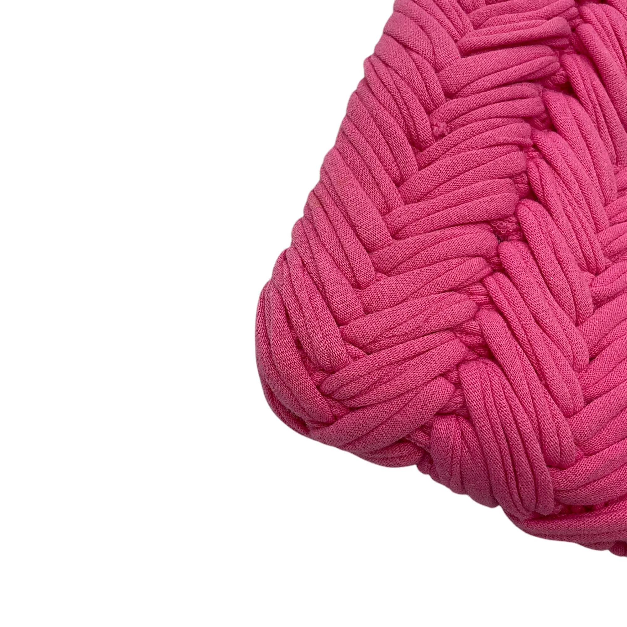 JW Anderson Pink Small Chain Hobo Knitted Shoulder Bag