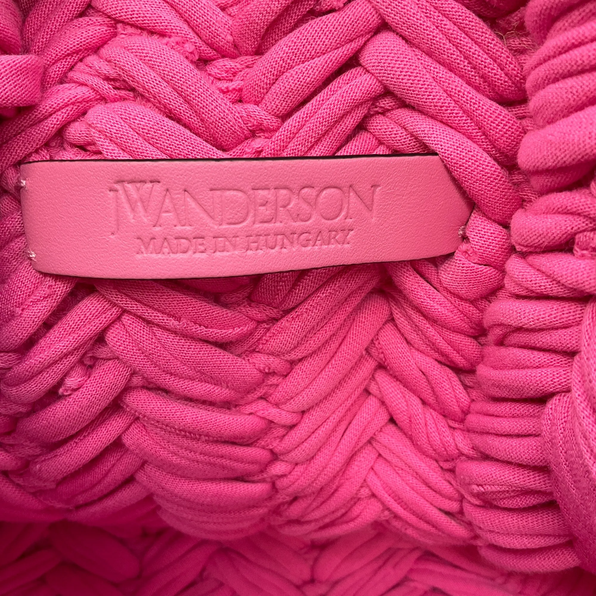 JW Anderson Pink Small Chain Hobo Knitted Shoulder Bag