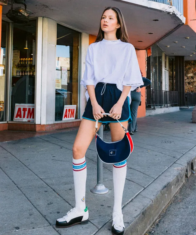 KANDINI Color Block Hobo Bag -  Navy