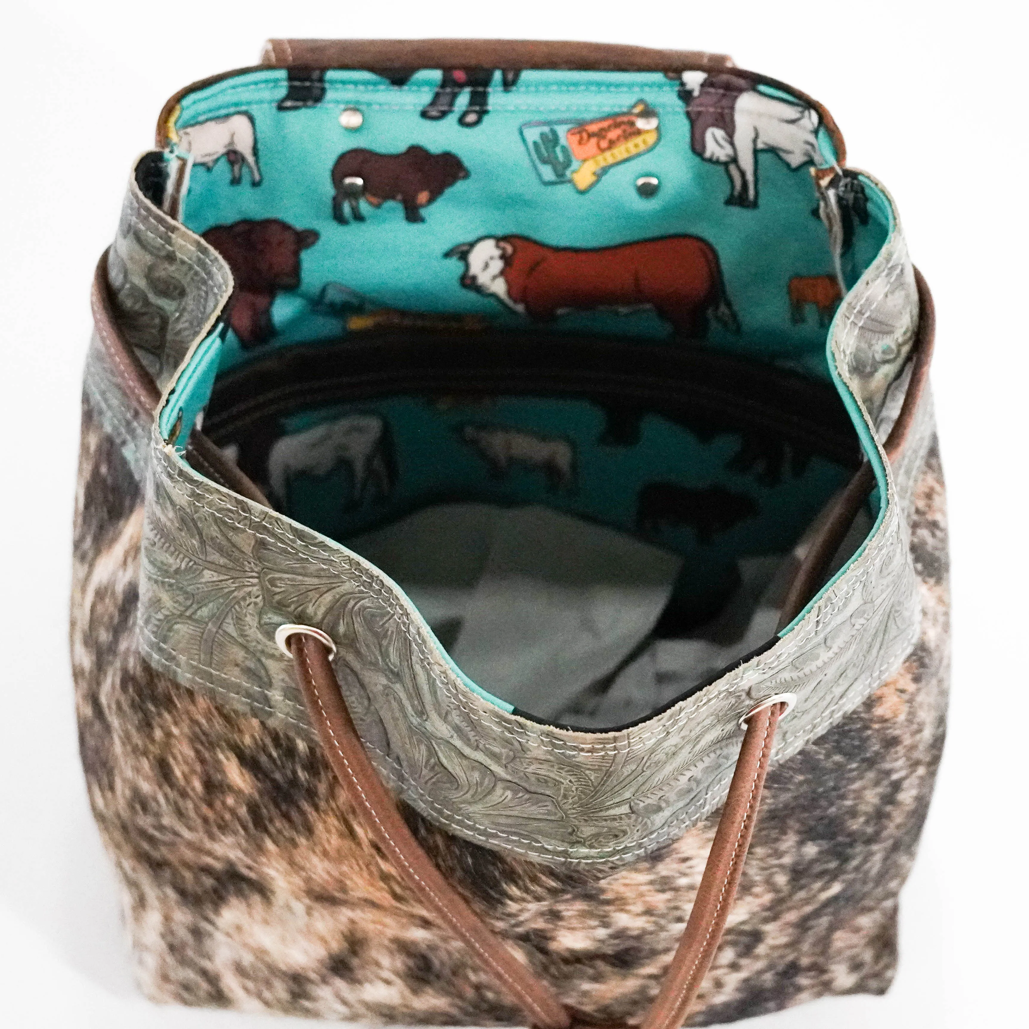 Kelsea Backpack - Brindle w/ Turquoise Autumn