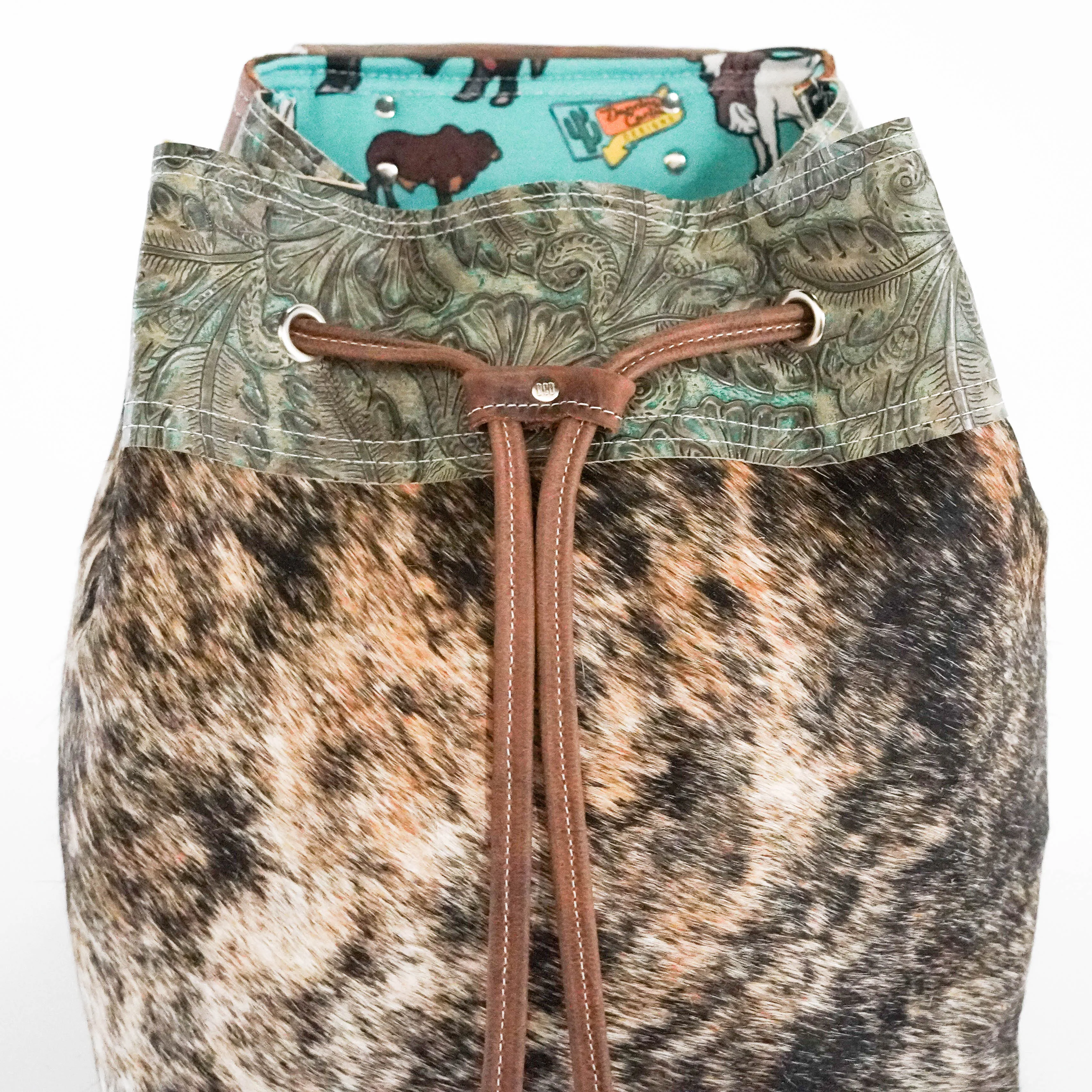 Kelsea Backpack - Brindle w/ Turquoise Autumn