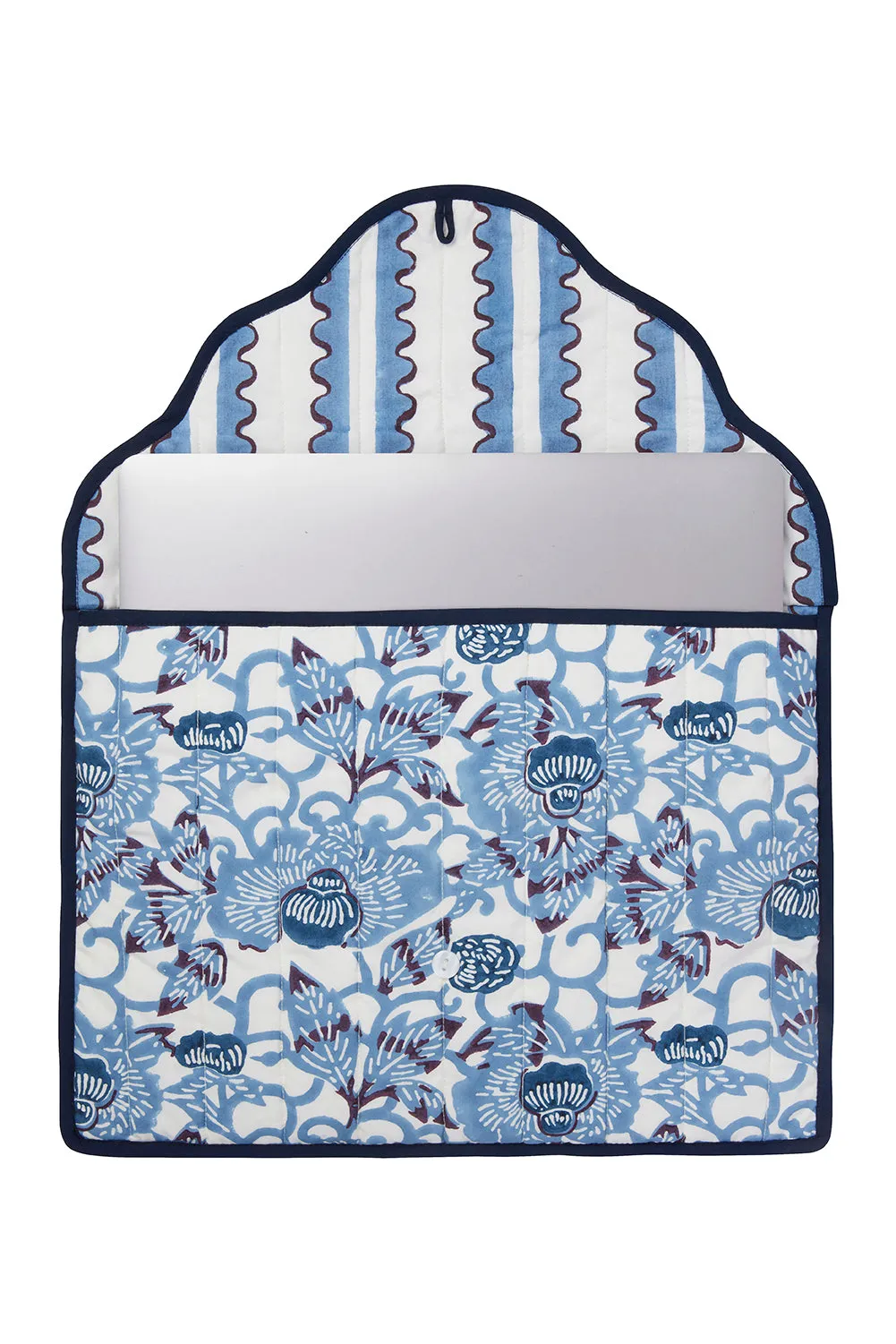 Laptop Bag in Blue Kimono
