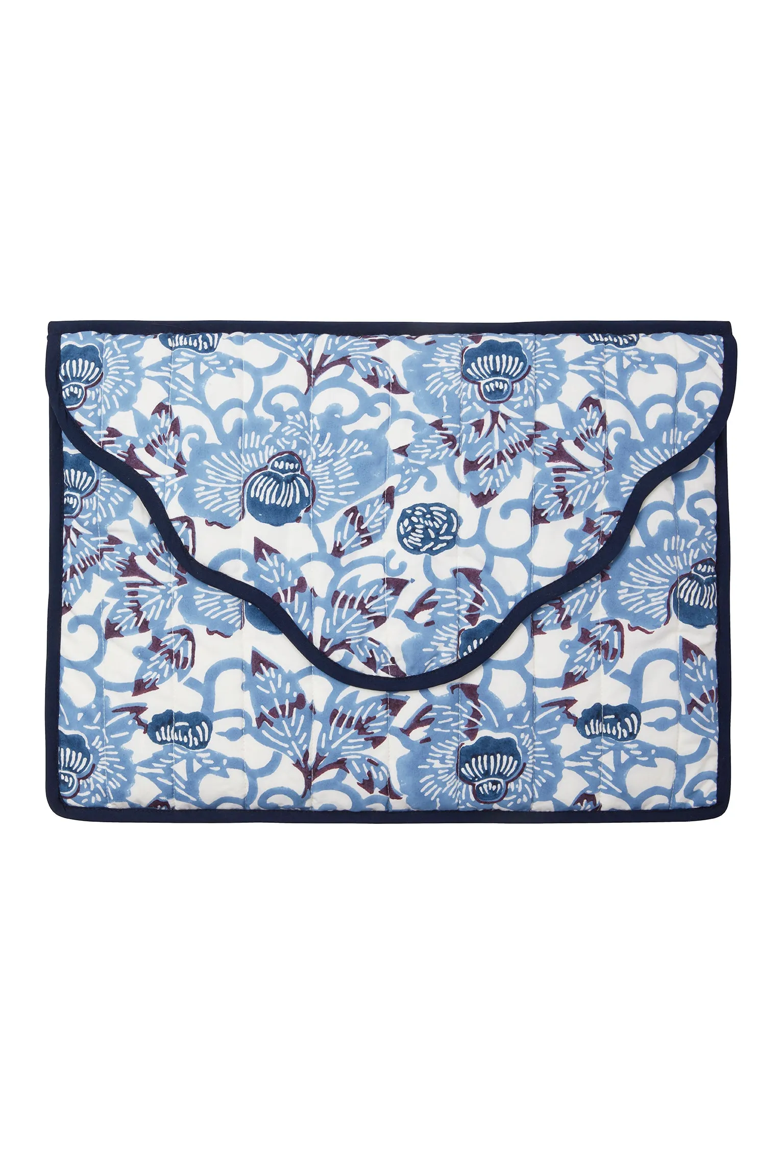 Laptop Bag in Blue Kimono