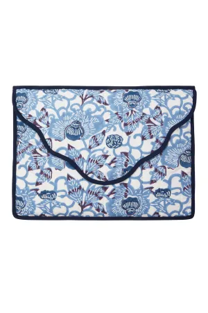 Laptop Bag in Blue Kimono
