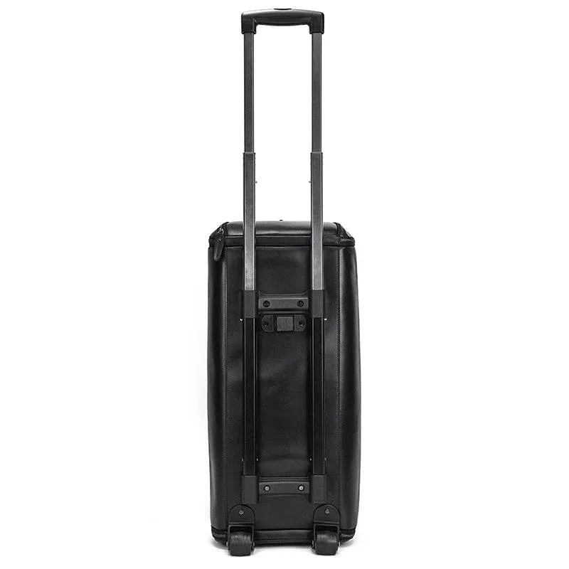 Large Capacity Leather Trolley Bag – Rolling Business Handbag