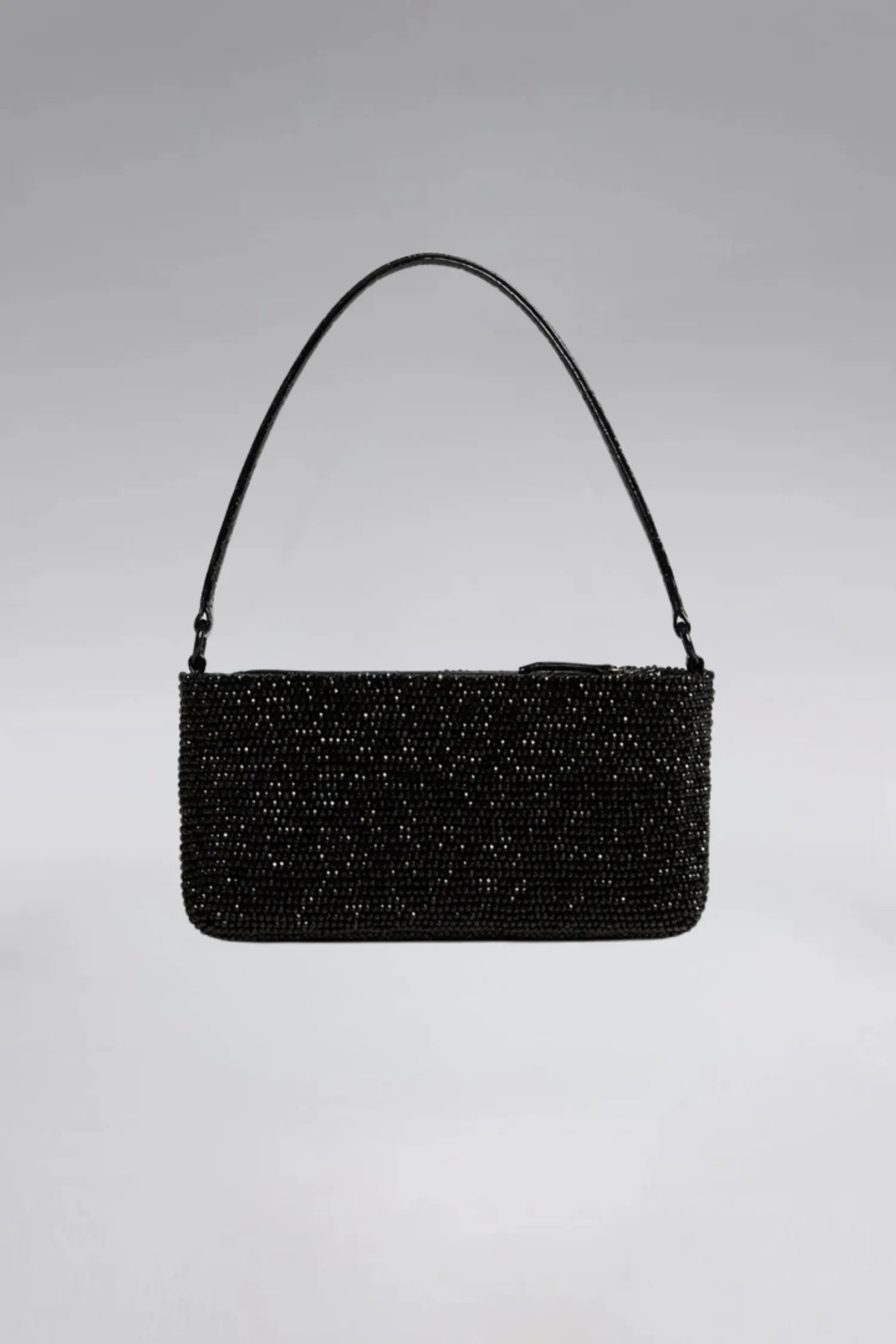 Large Crystal Patent Slim Shoulder Bag
