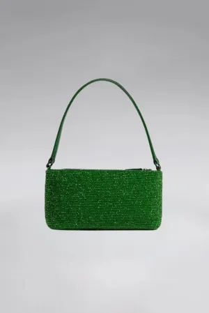 Large Crystal Patent Slim Shoulder Bag