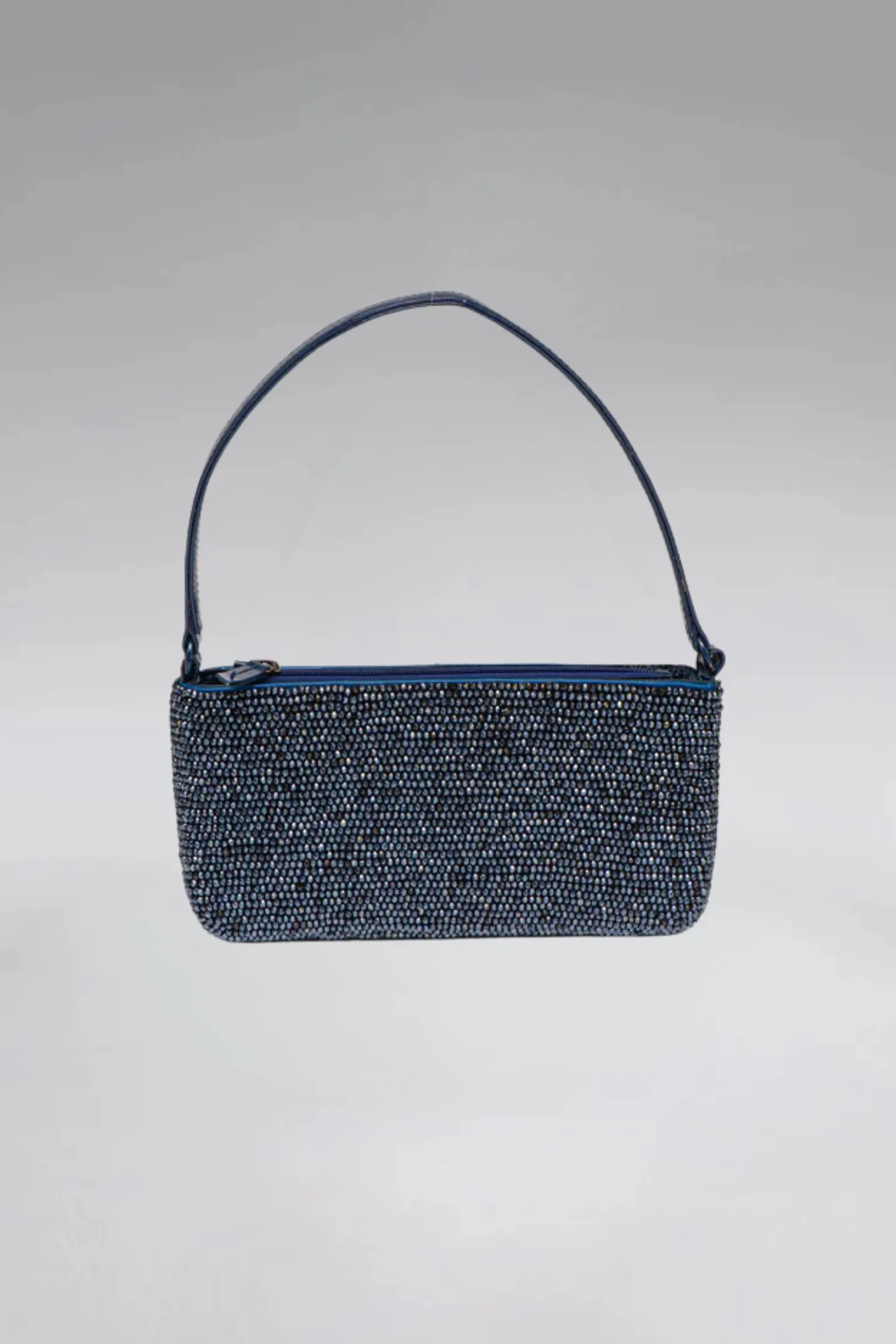 Large Crystal Patent Slim Shoulder Bag