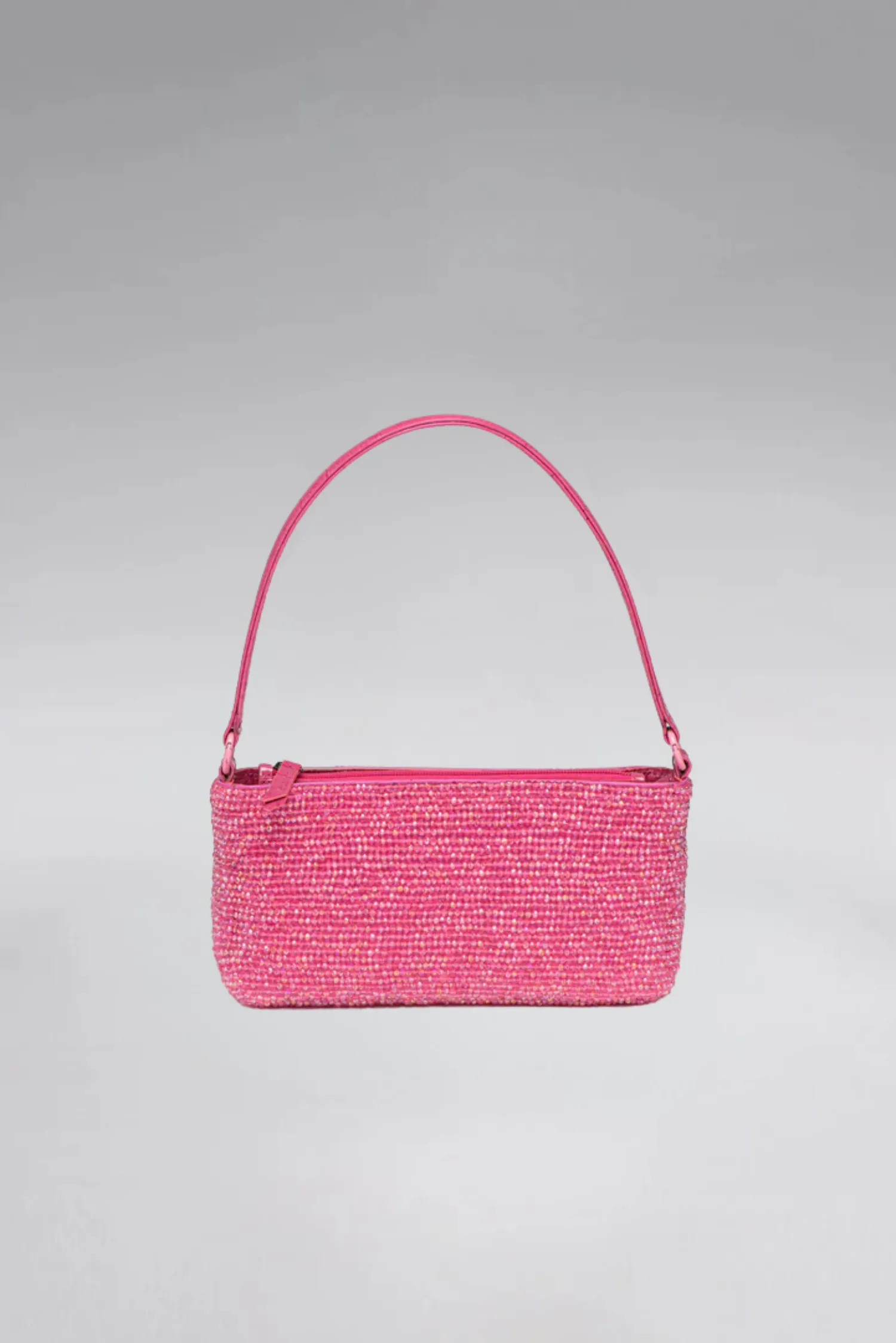 Large Crystal Patent Slim Shoulder Bag