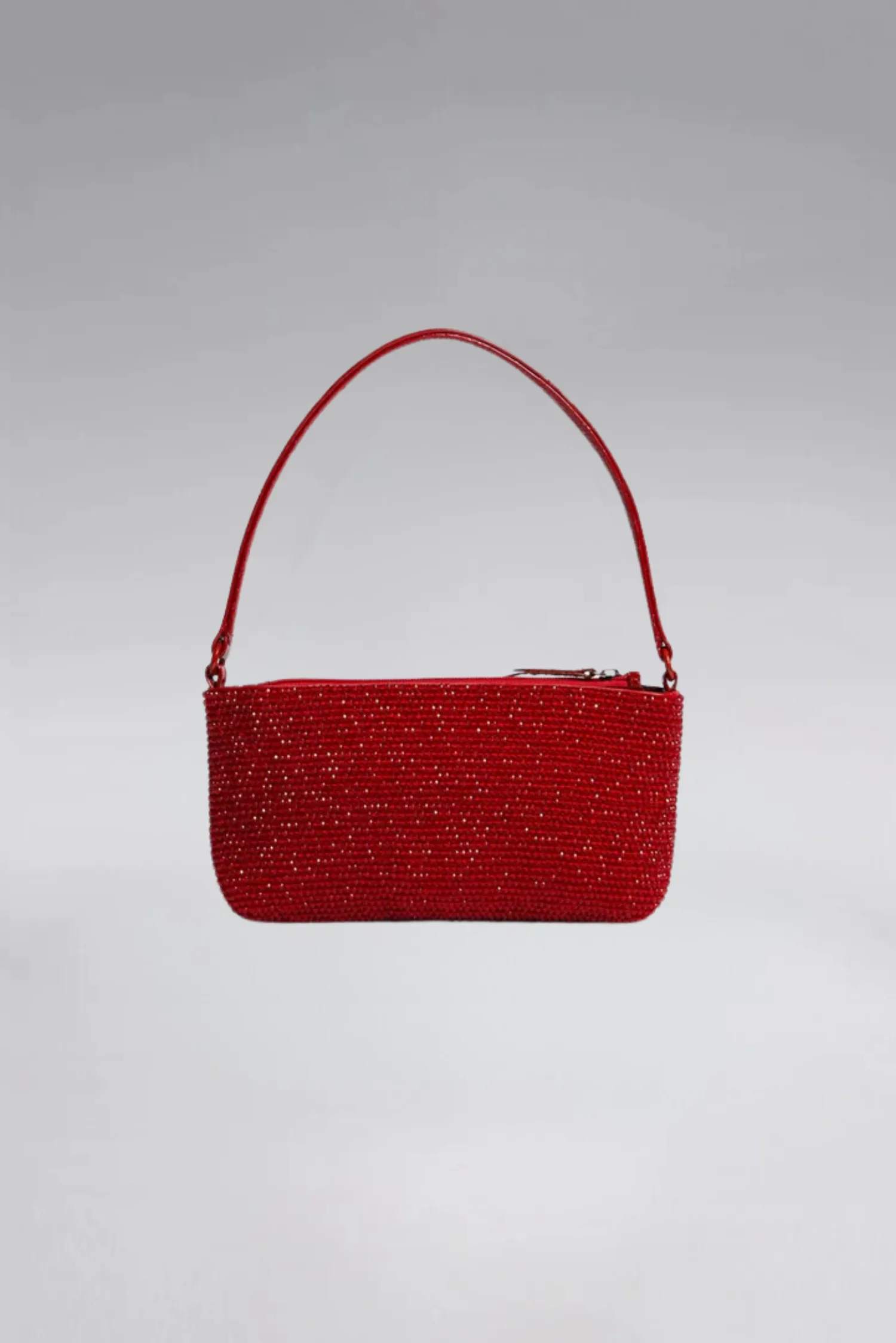 Large Crystal Patent Slim Shoulder Bag