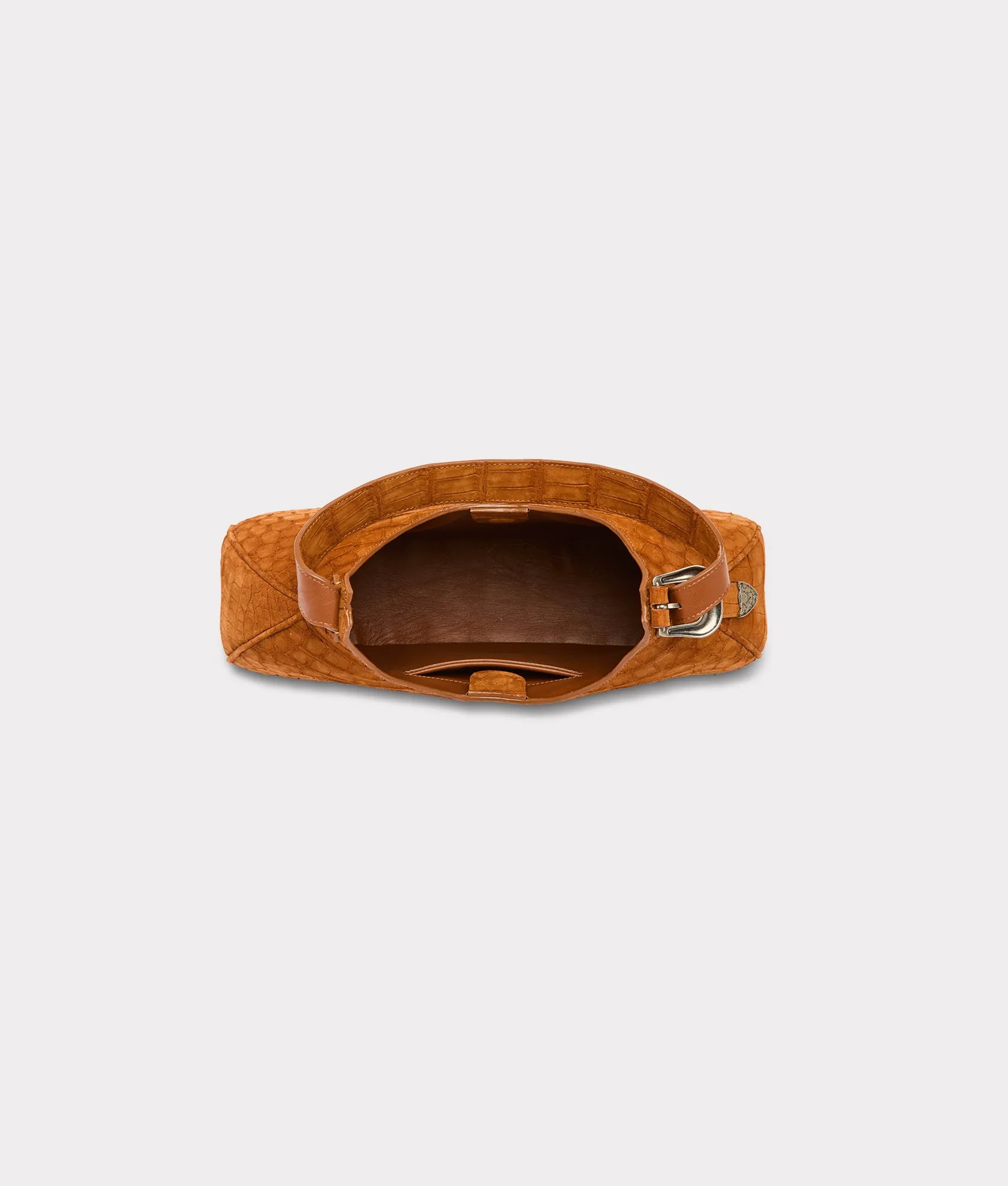 Large Heidi Exotic Hobo Bag :: Cognac