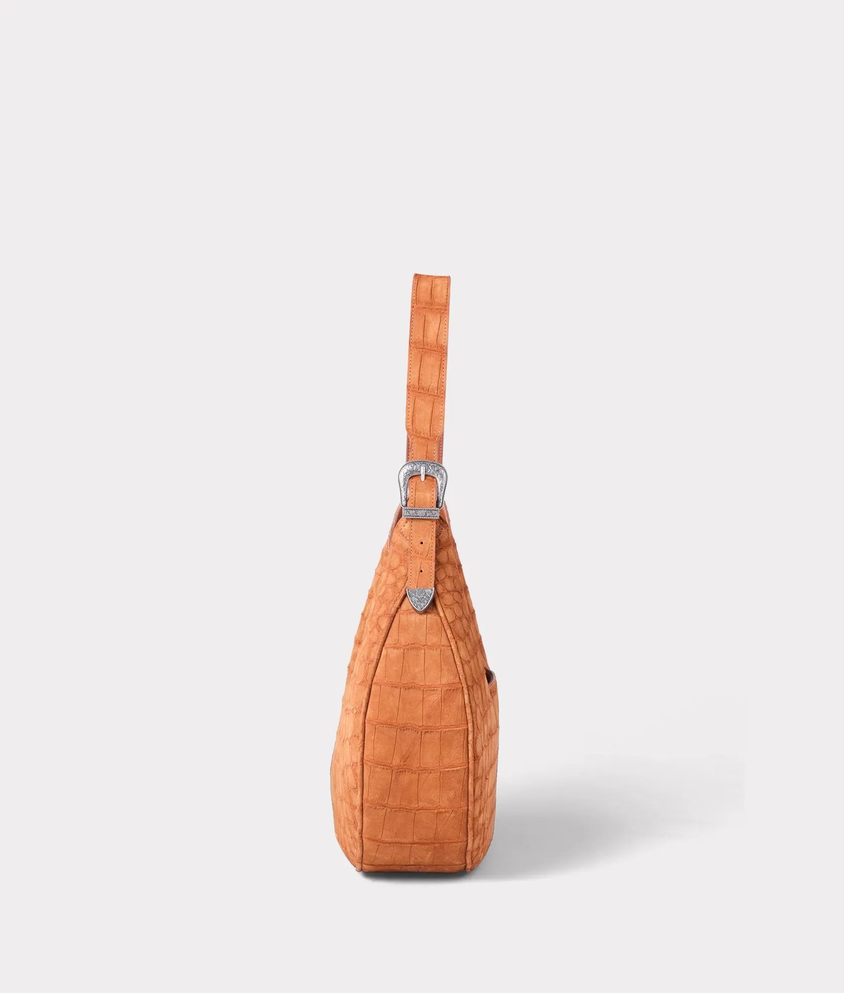 Large Heidi Exotic Hobo Bag :: Cognac