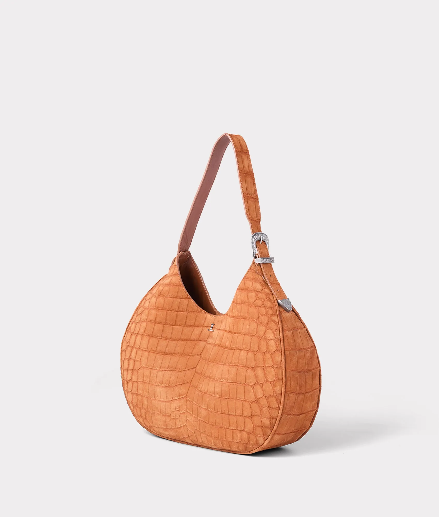 Large Heidi Exotic Hobo Bag :: Cognac