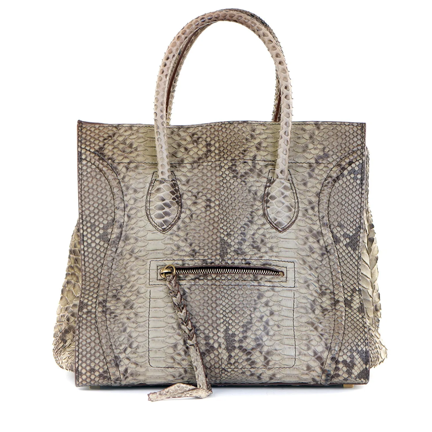 Large Snakeskin Phantom Tote