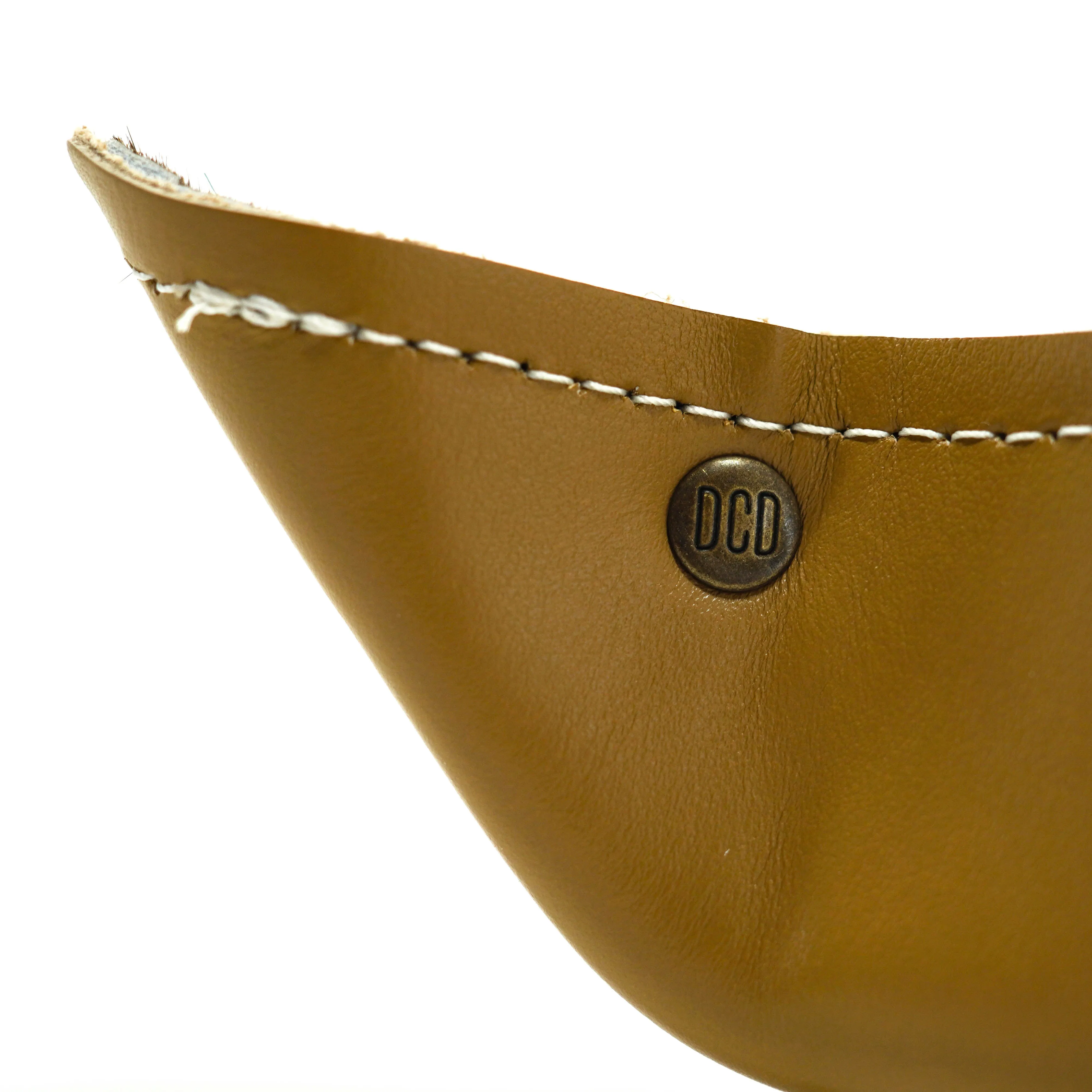Large Tray - Glossed Dulce de Leche Leather w/ Lasered Decal