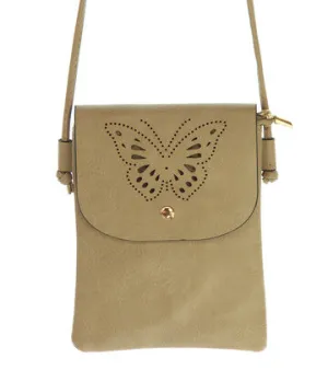 Layla butterfly cutout bag TAUPE
