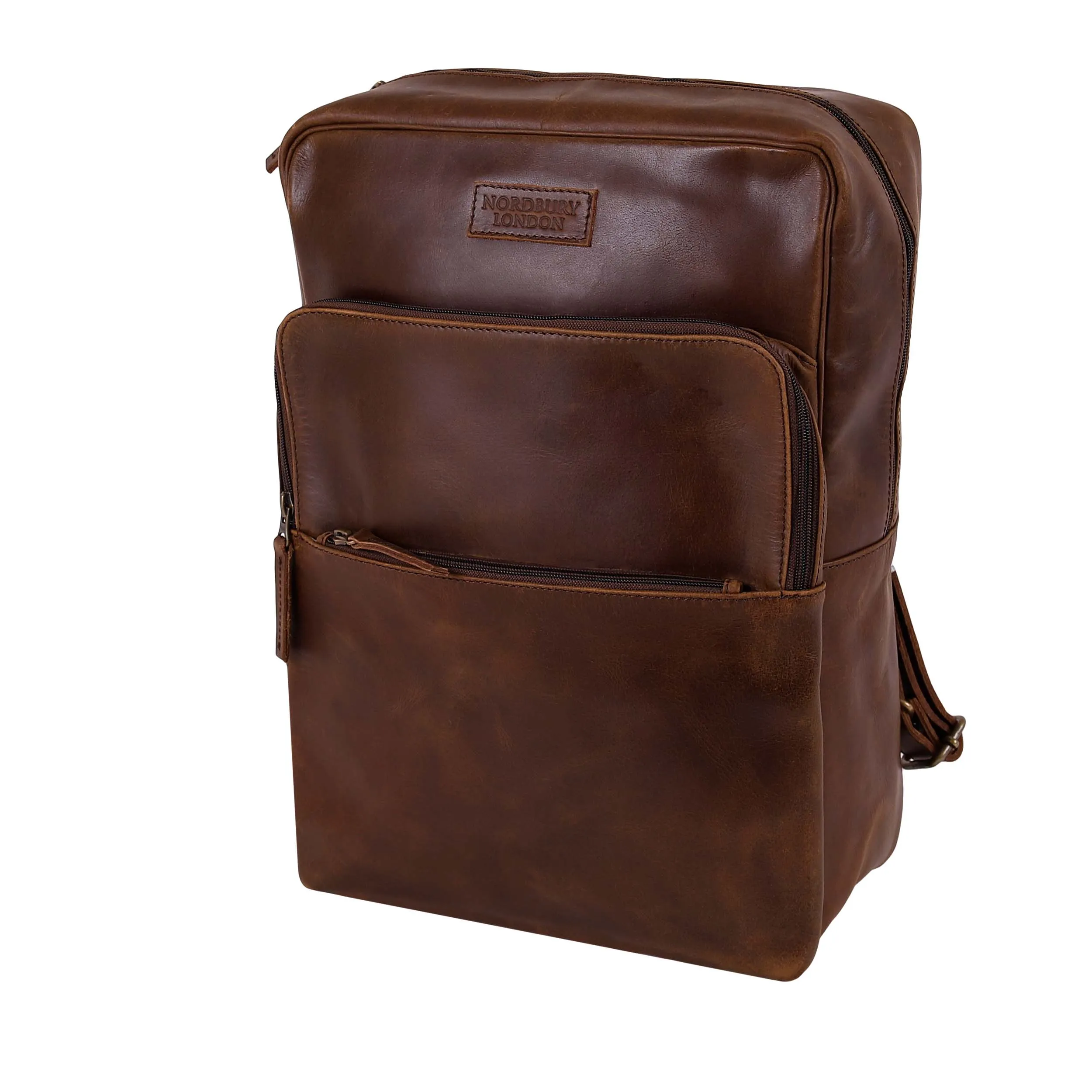 Leather Backpack 8891 - Medium Brown