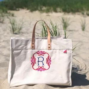 Leather Handled Box Tote