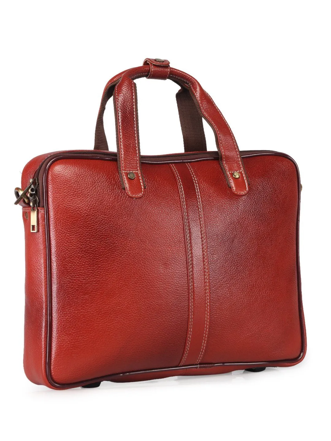 Leather men?s formal office laptop messenger bag