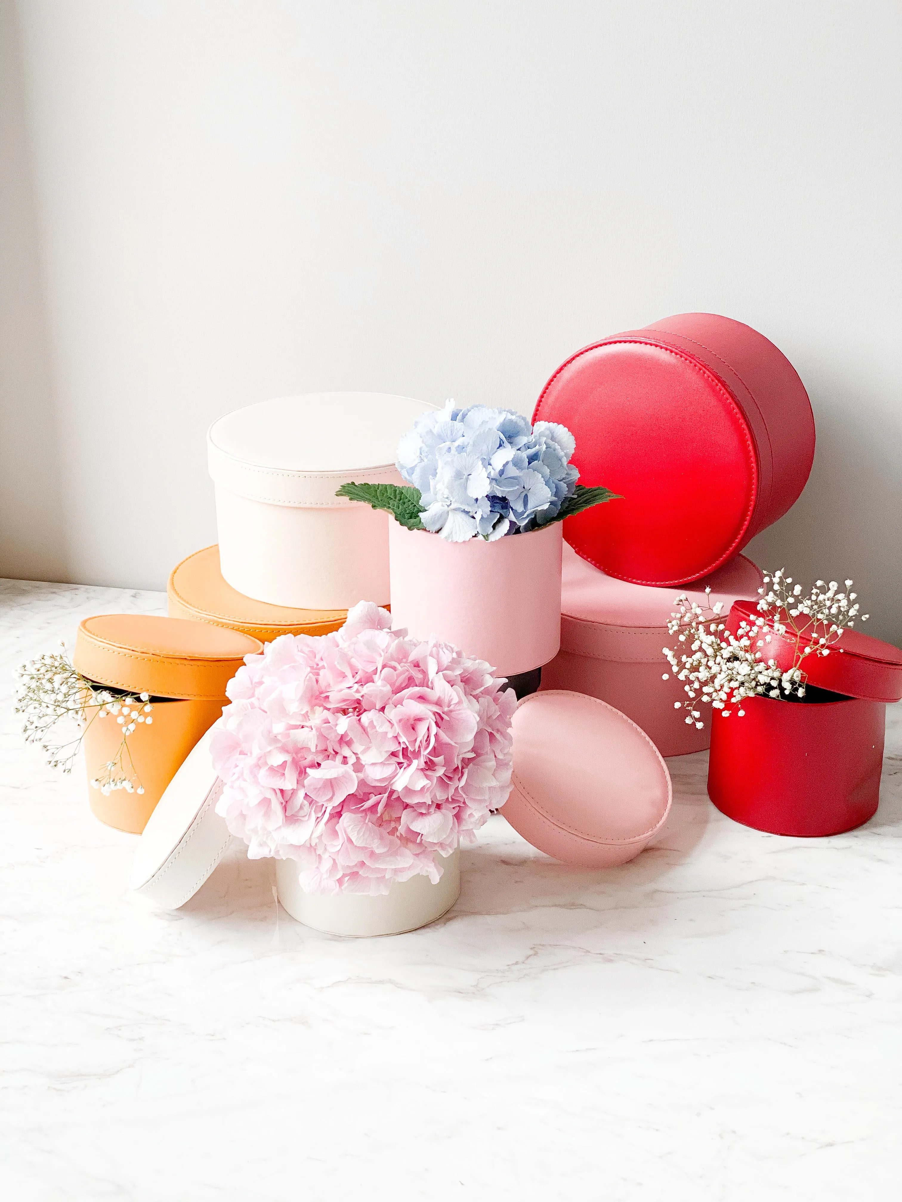 Leather Round Flower Box