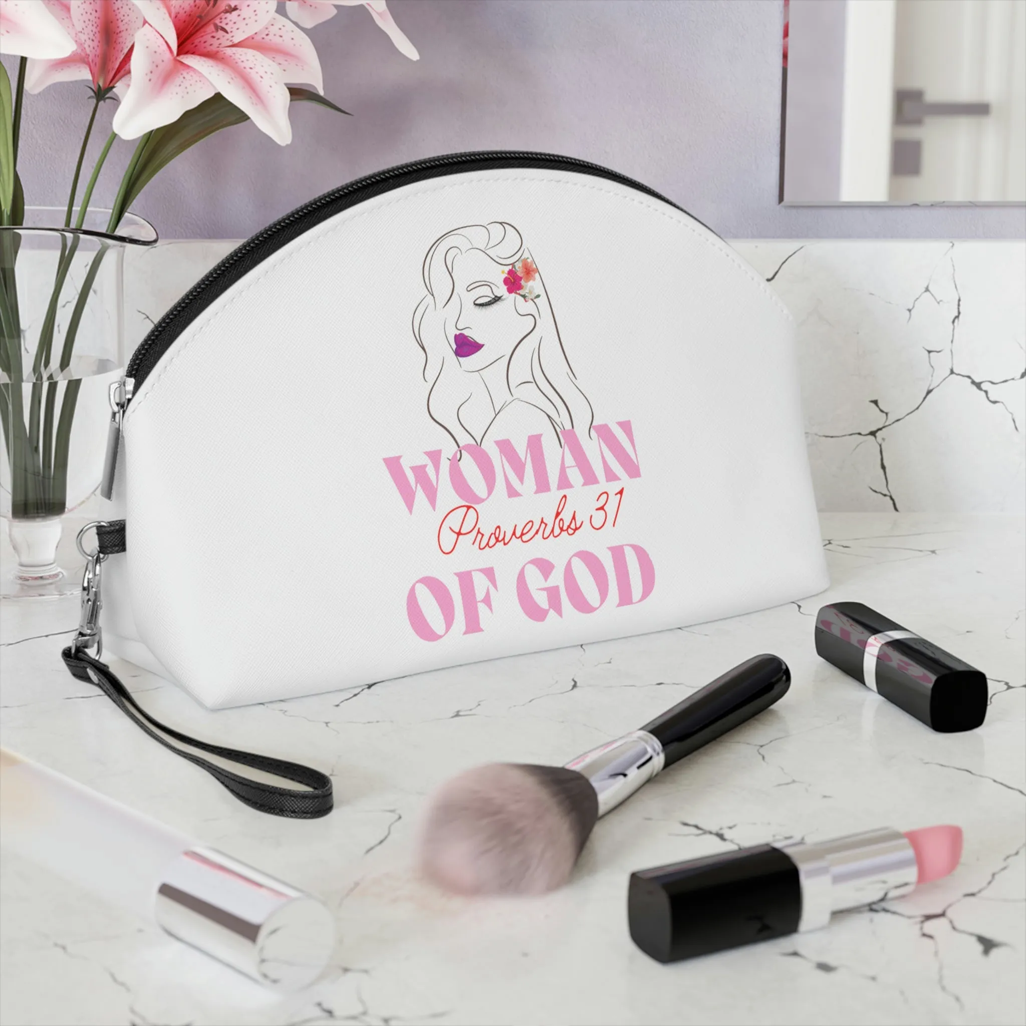 Leather Woman of God Cosmetic Bag