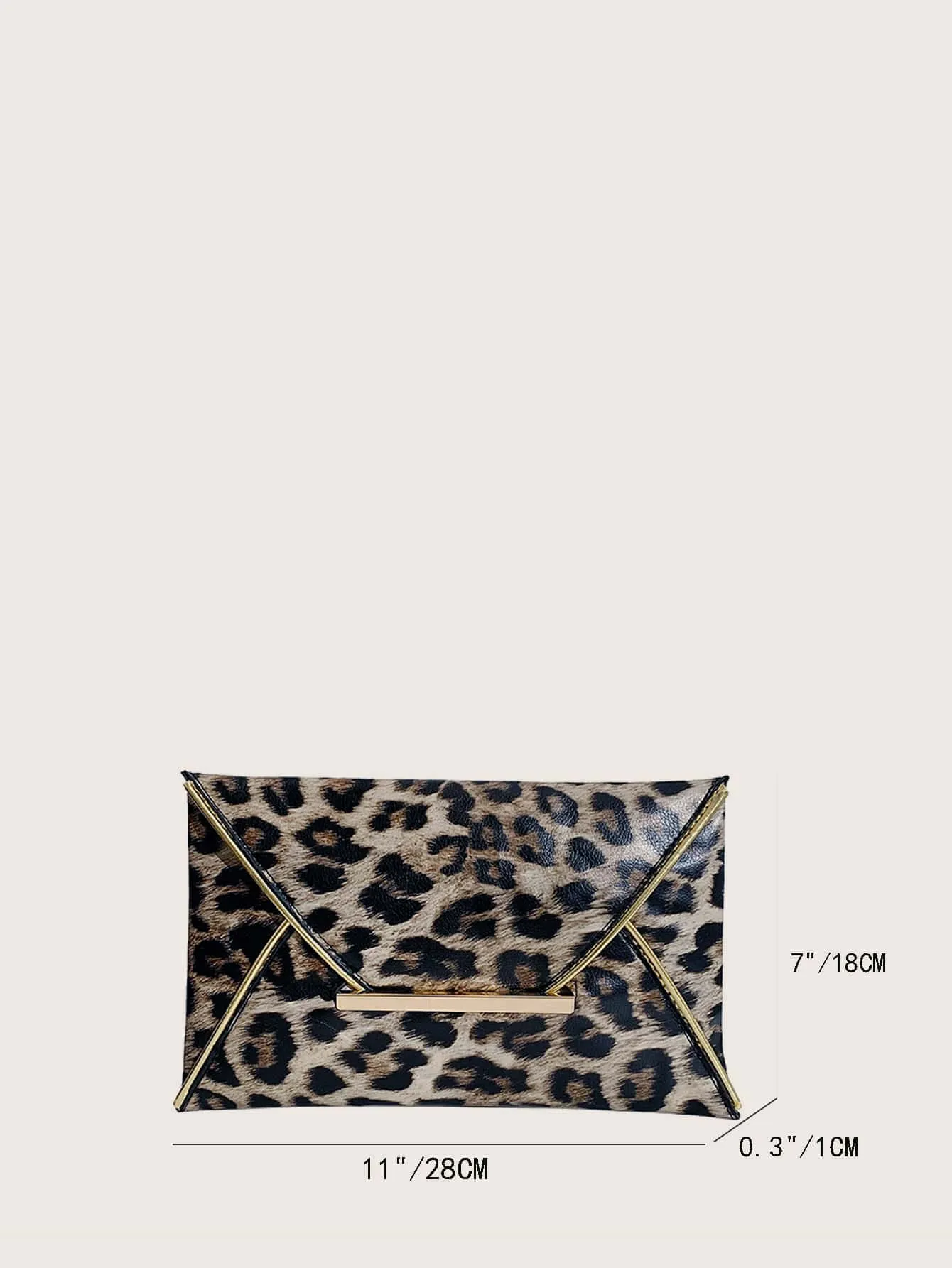 Leopard Print Metal Decor Flap Square Bag - Multicolor
