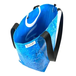 **Limited Release** Banner Tote Bag, Large: "Blue Splash"