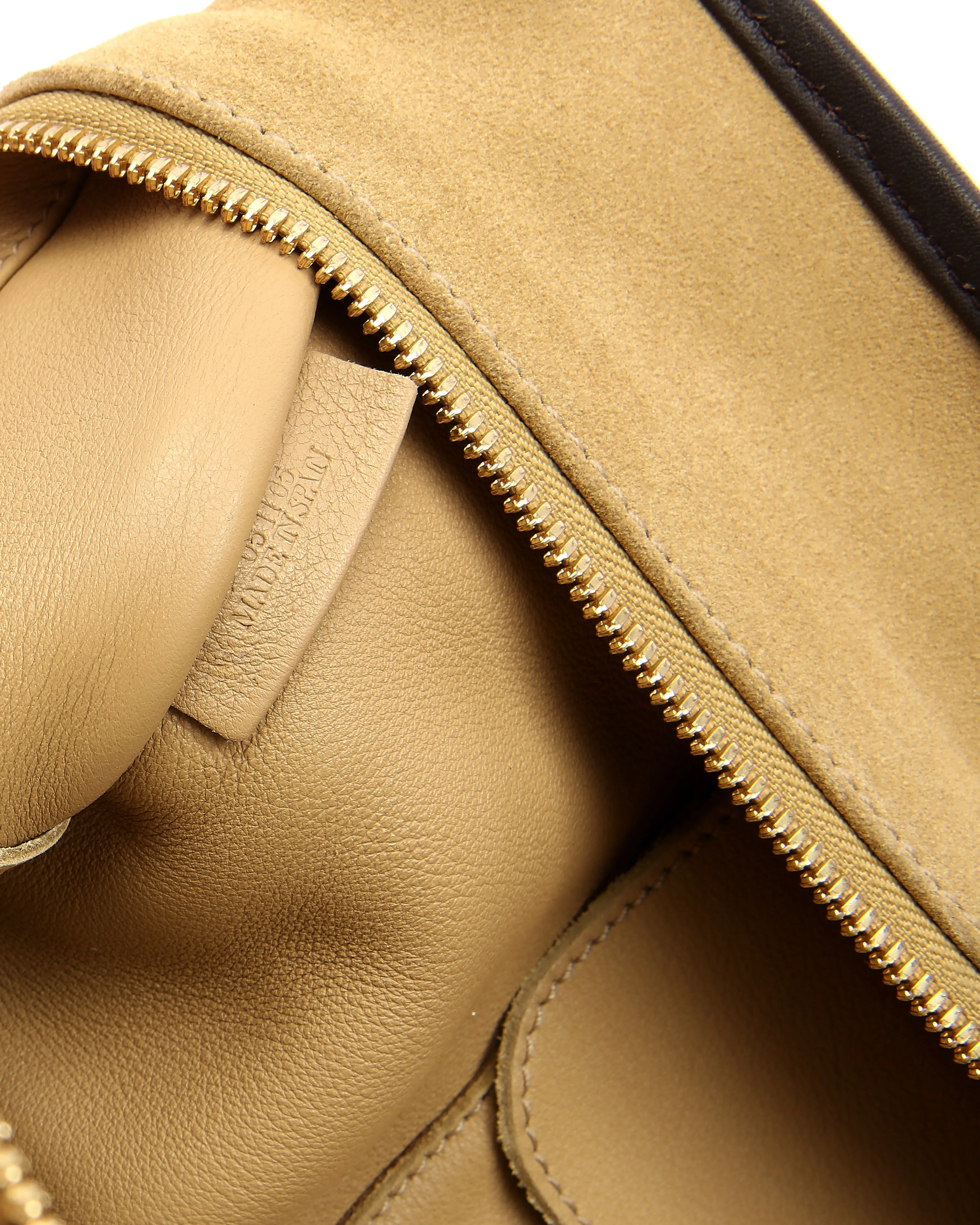 Loewe Beige/Brown Suede Amazona 36 Top Handle Bag