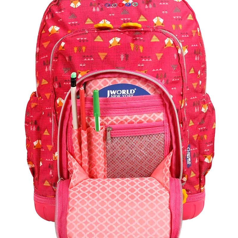 Lollipop Kids Rolling Backpack With Lunch Bag (16 Inch) in Fox