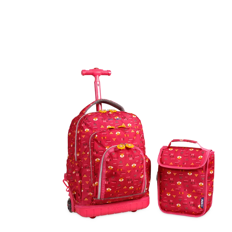 Lollipop Kids Rolling Backpack With Lunch Bag (16 Inch) in Fox