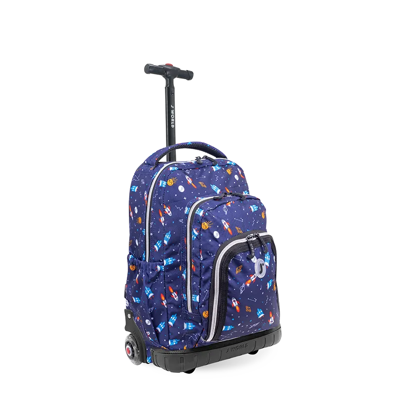 Lollipop Kids Rolling Backpack With Lunch Bag (16 Inch) in Spaceship