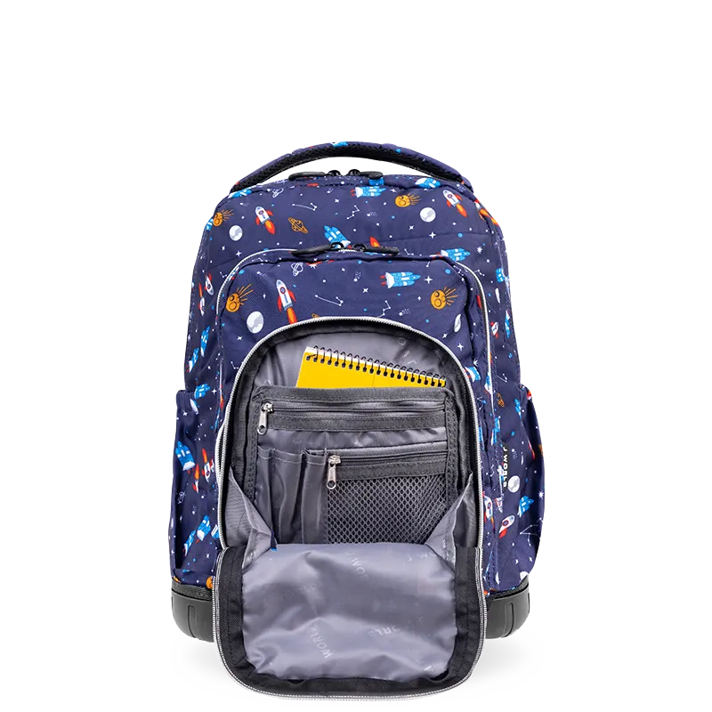 Lollipop Kids Rolling Backpack With Lunch Bag (16 Inch) in Spaceship