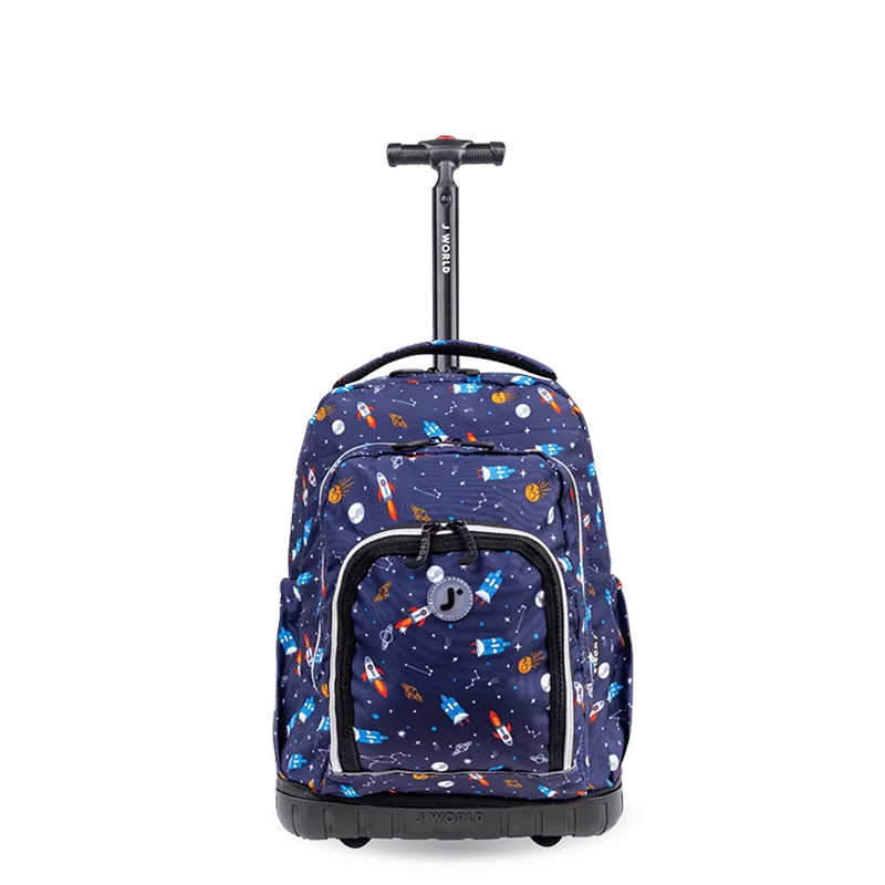 Lollipop Kids Rolling Backpack With Lunch Bag (16 Inch) in Spaceship