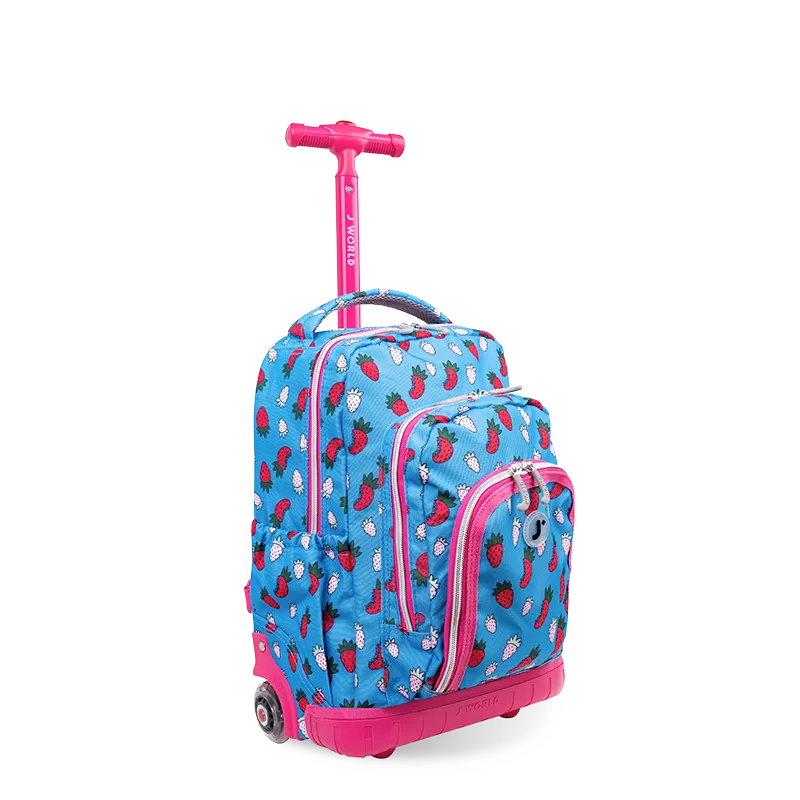 Lollipop Kids Rolling Backpack With Lunch Bag (16 Inch) in Strawberry