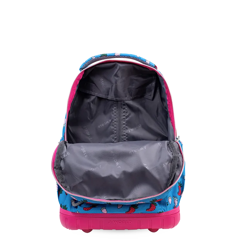Lollipop Kids Rolling Backpack With Lunch Bag (16 Inch) in Strawberry