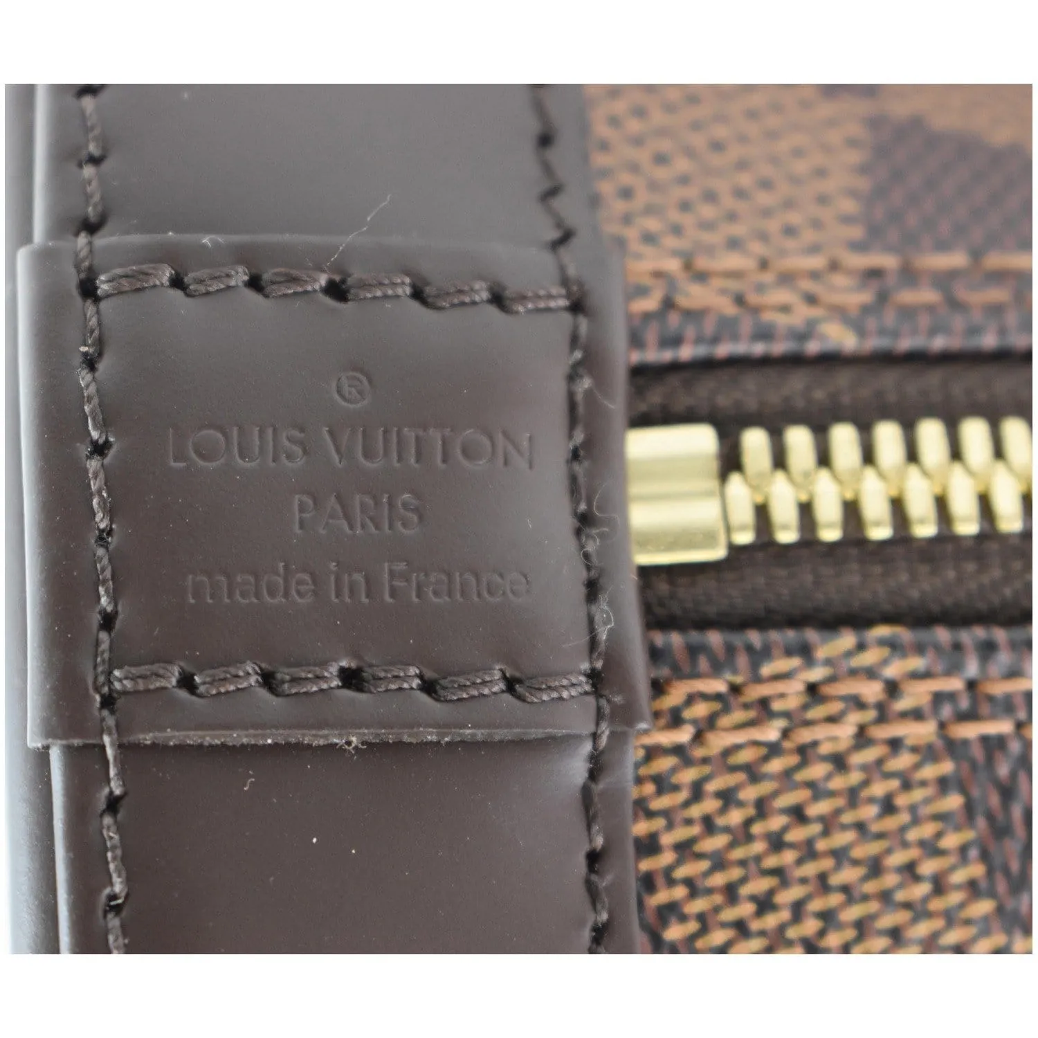 LOUIS VUITTON Alma BB Damier Ebene Shoulder Bag Brown