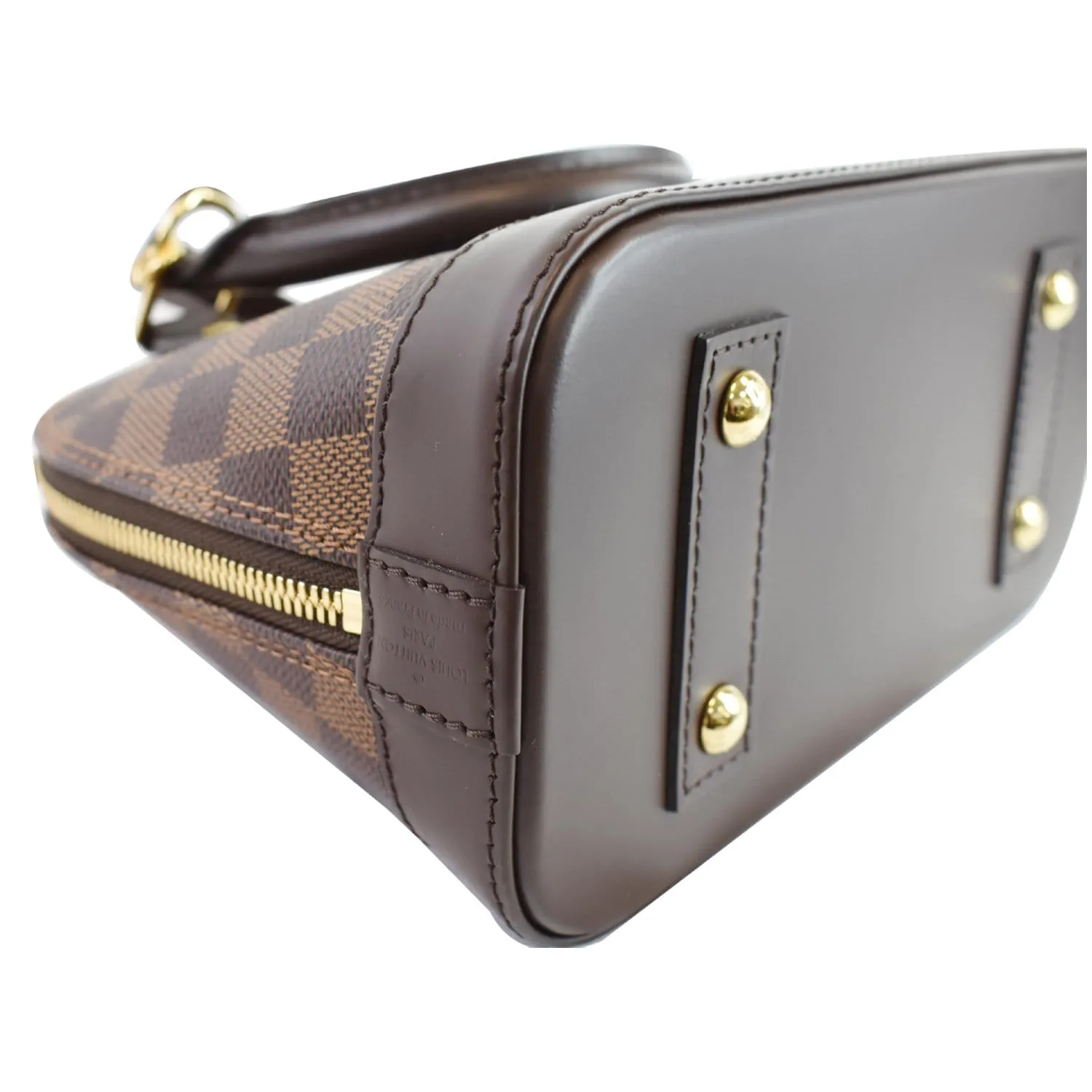 LOUIS VUITTON Alma BB Damier Ebene Shoulder Bag Brown