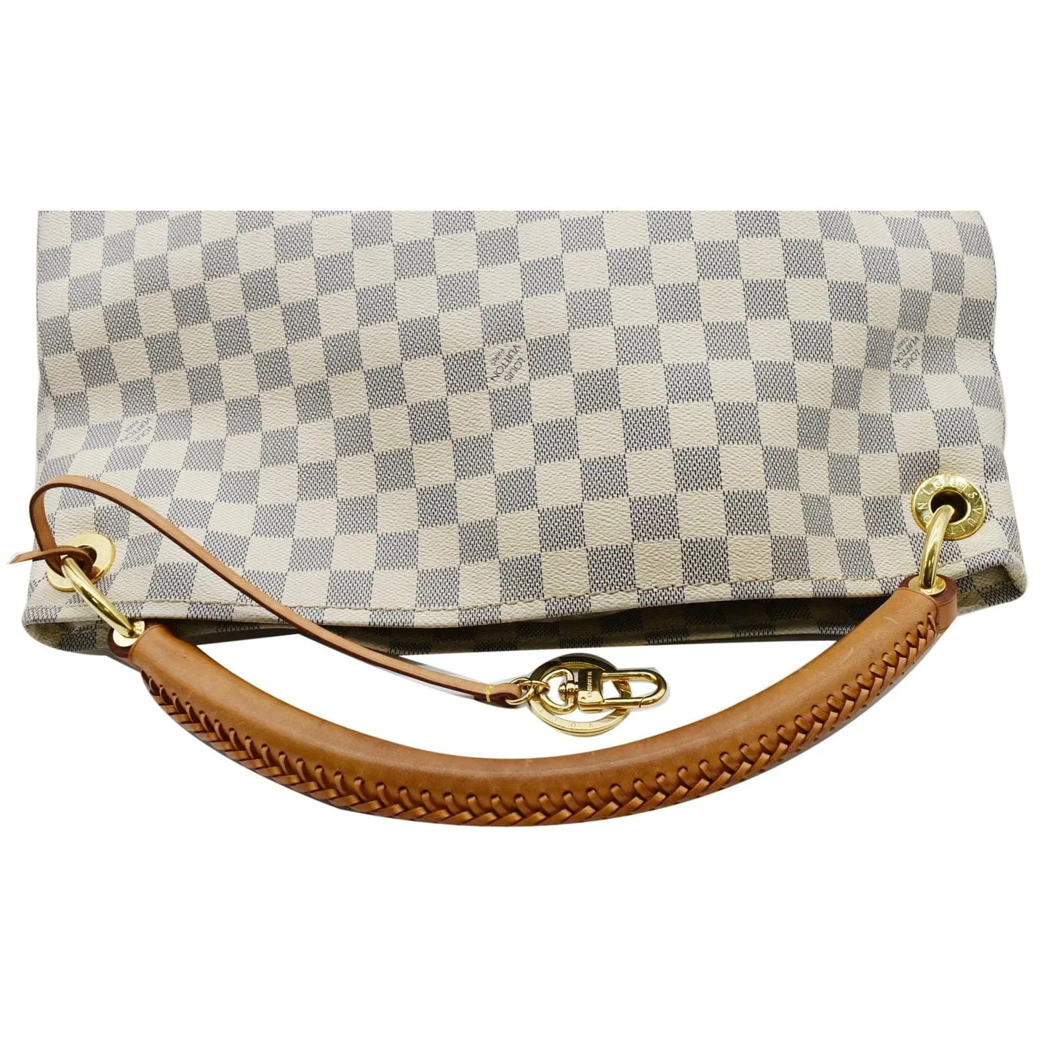 LOUIS VUITTON Artsy MM Damier Azur Shoulder Bag White