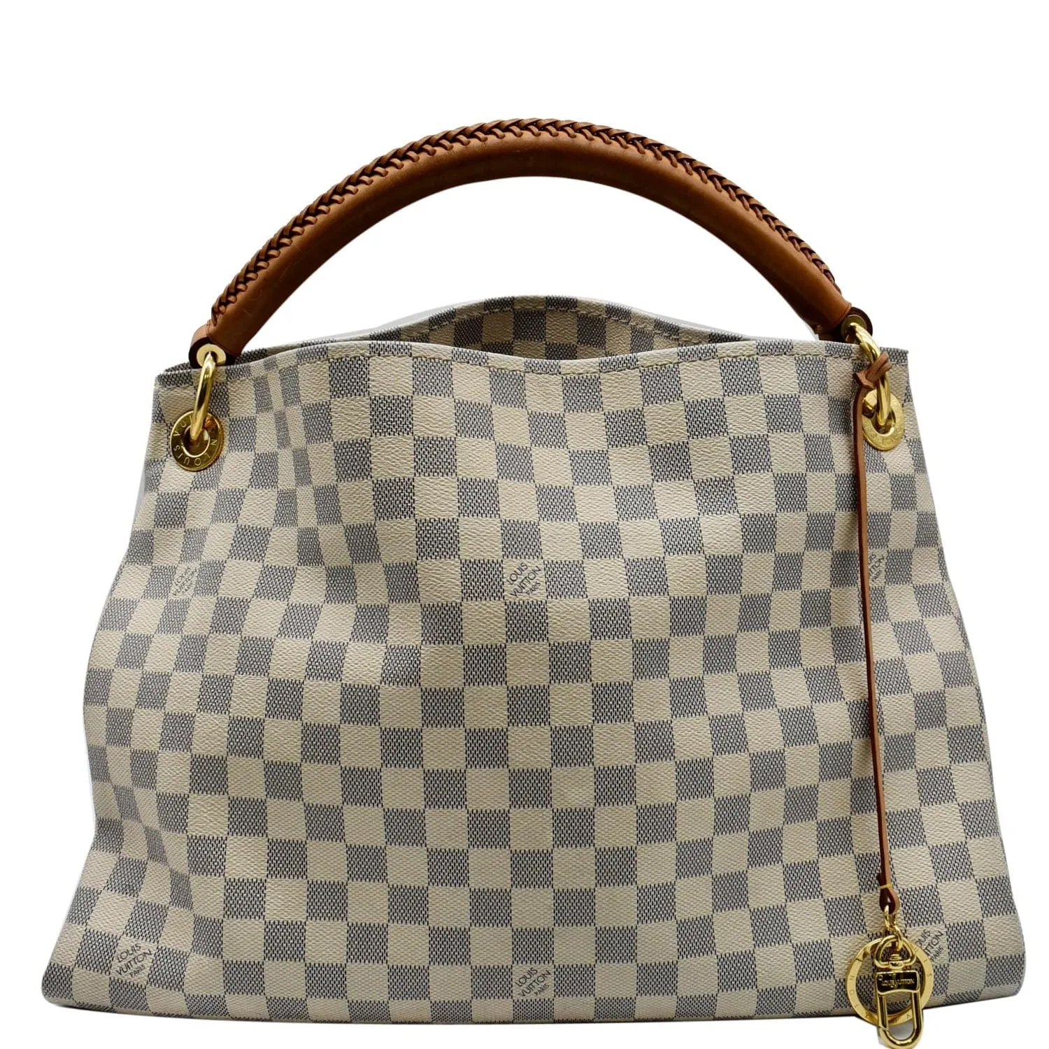 LOUIS VUITTON Artsy MM Damier Azur Shoulder Bag White