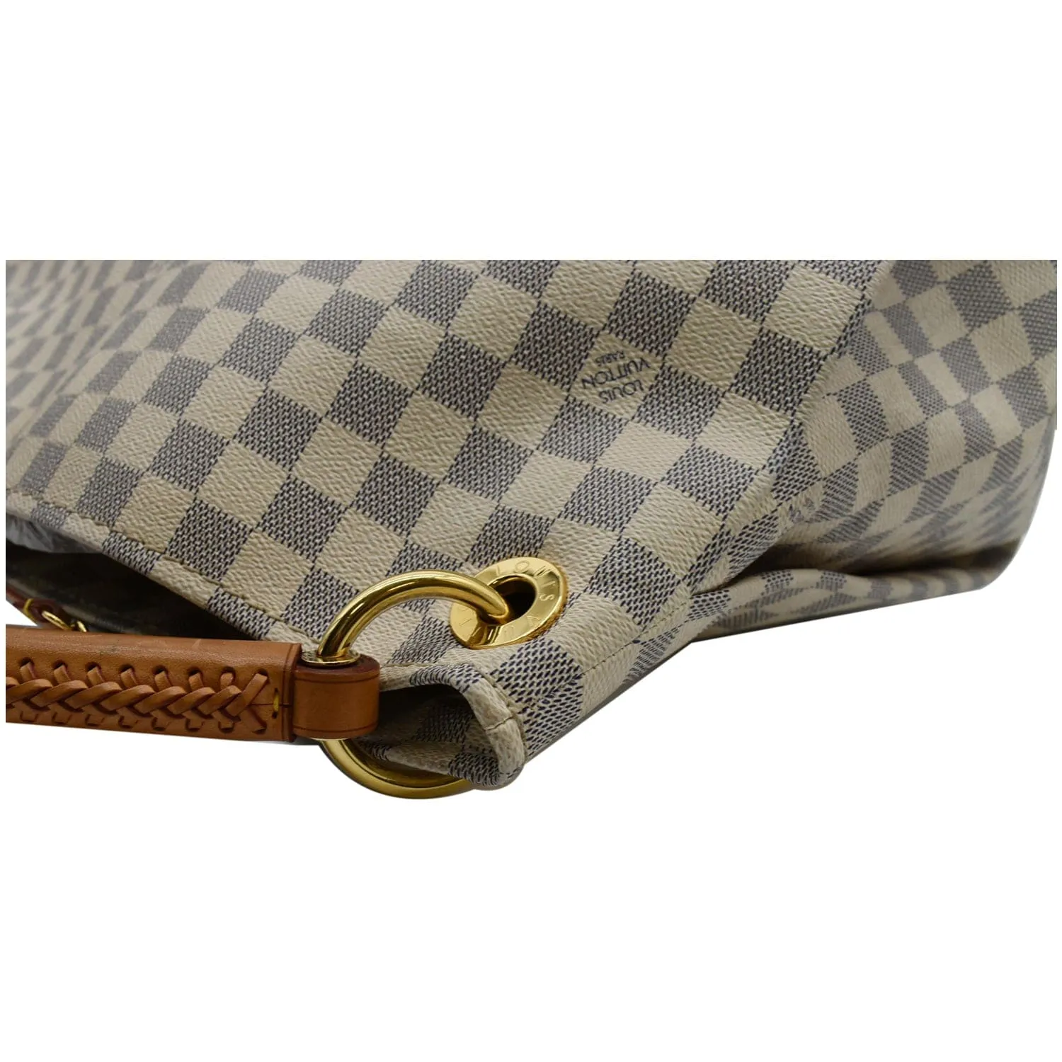 LOUIS VUITTON Artsy MM Damier Azur Shoulder Bag White
