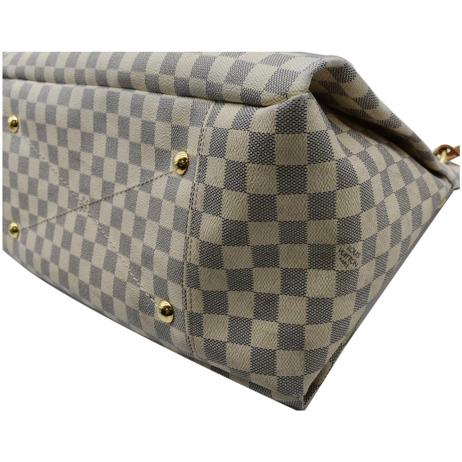 LOUIS VUITTON Artsy MM Damier Azur Shoulder Bag White