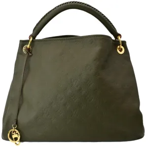 LOUIS VUITTON Artsy MM Empreinte Leather Shoulder Bag Green