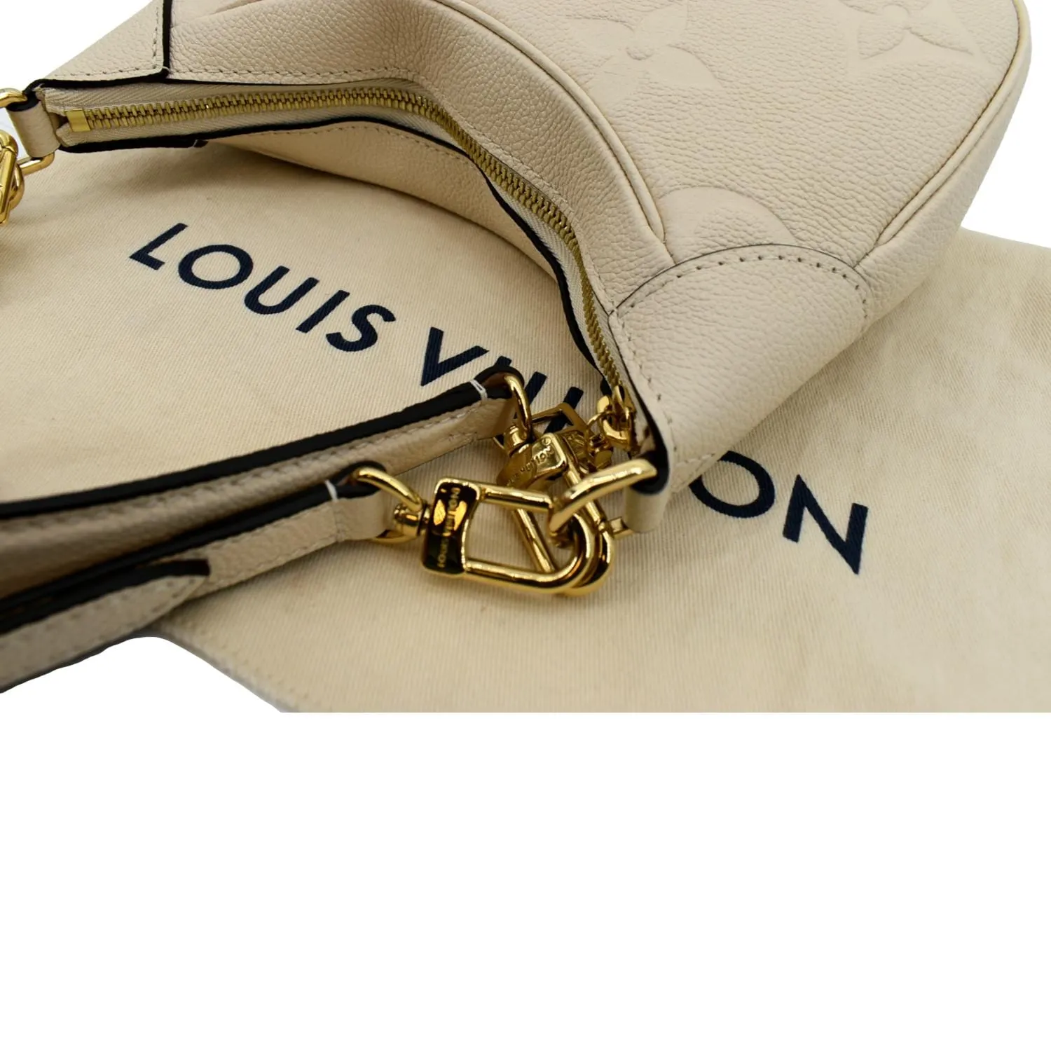 LOUIS VUITTON Bagatelle Monogram Empreinte Shoulder Bag Creme
