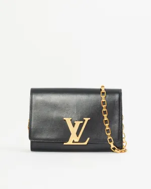Louis Vuitton Black Leather Louise Chain MM Shoulder Bag