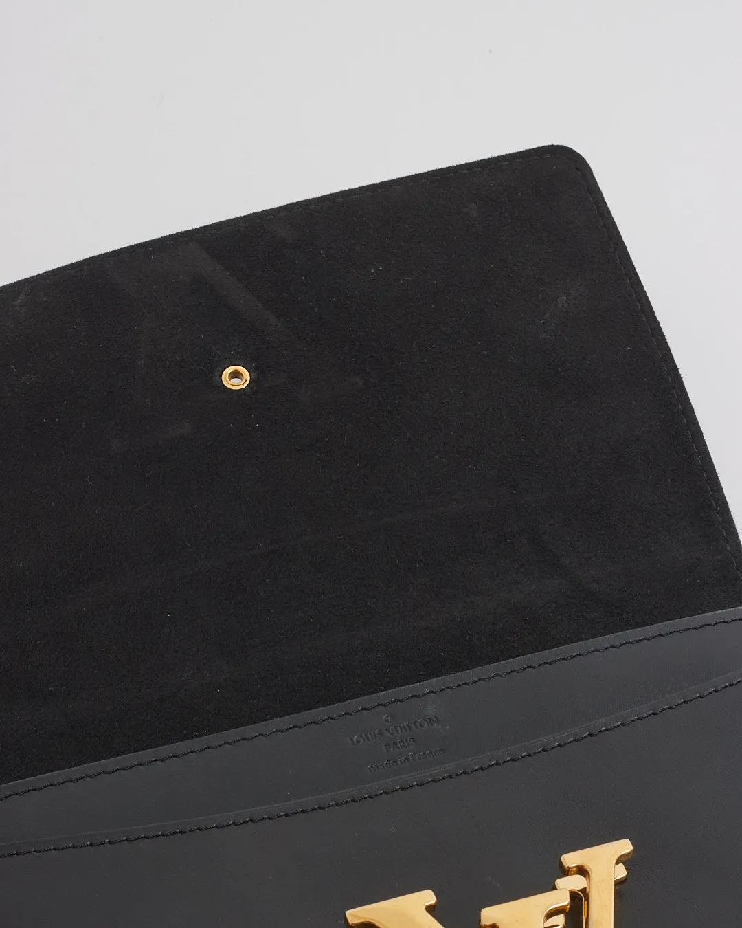 Louis Vuitton Black Leather Louise Chain MM Shoulder Bag