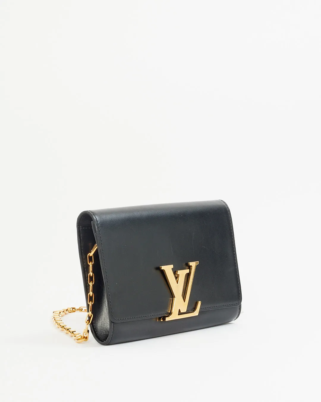 Louis Vuitton Black Leather Louise Chain MM Shoulder Bag