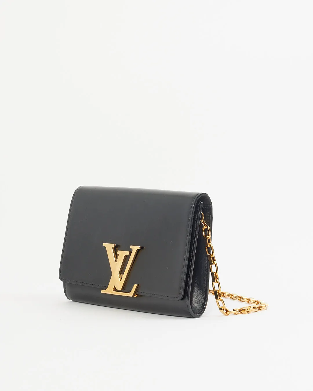 Louis Vuitton Black Leather Louise Chain MM Shoulder Bag