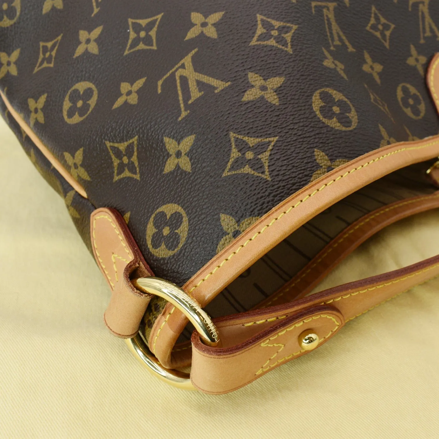 LOUIS VUITTON Delightful PM Damier Ebene Hobo Bag Brown