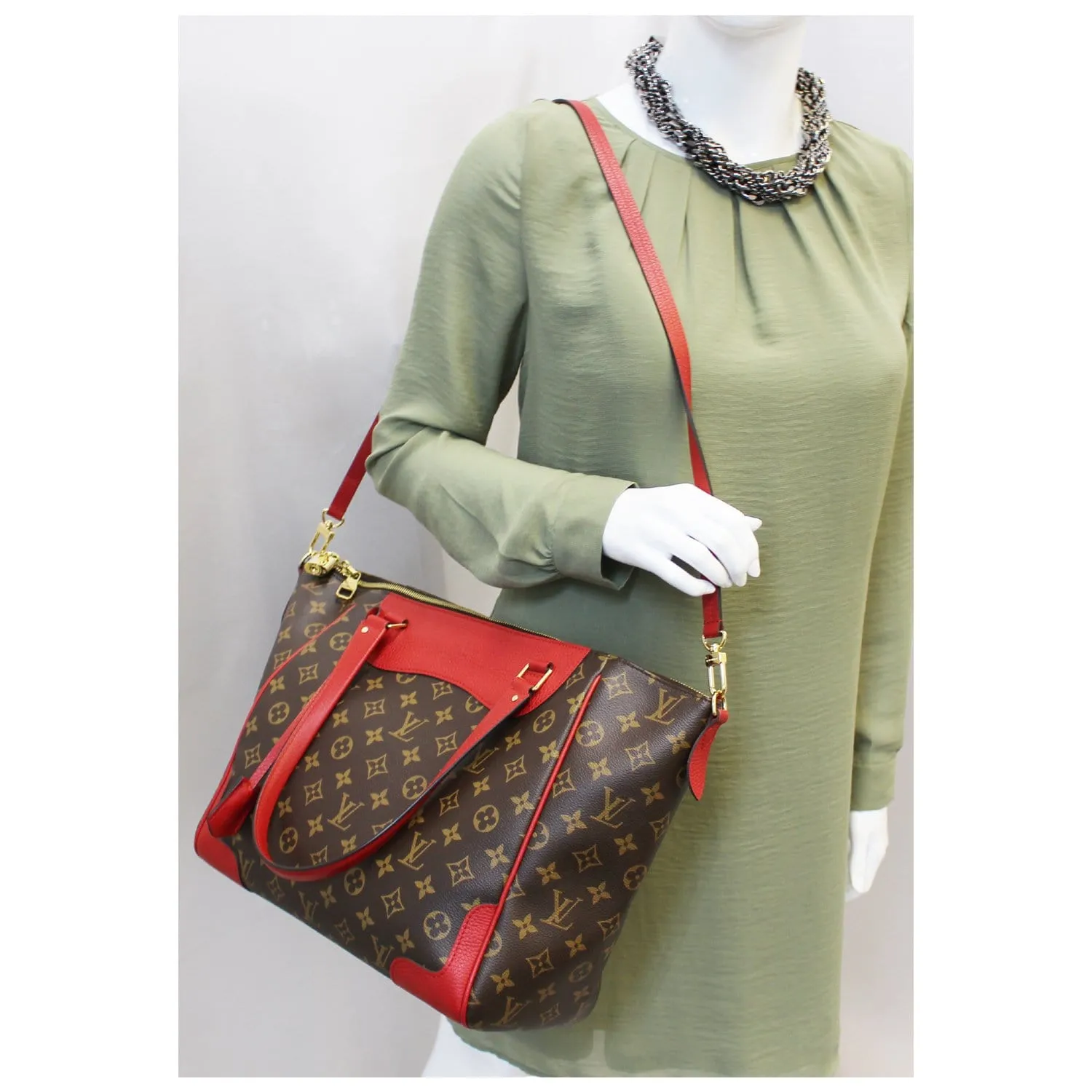 LOUIS VUITTON Estrela NM Monogram Canvas Shoulder Bag Cherry