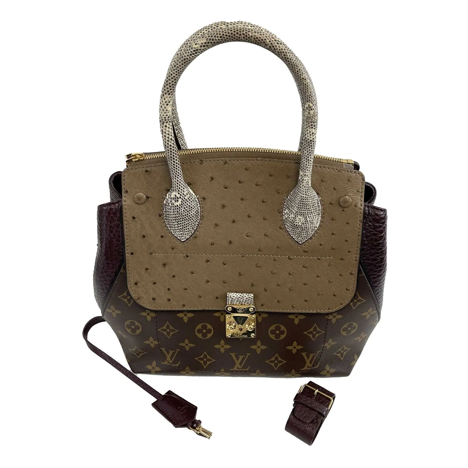 Louis Vuitton - Exotique Monogram Ostrich Python Majestueux - MM Bag
